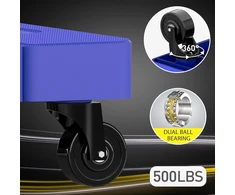 Solejazz sulankstomas nešiojamas transportavimo vežimėlis, sulankstomas rankinis vežimėlis perkraustymui 227kg bagažo transportavimo vežimėlis su 6 ratais ir 2 tvirtinimo dirželiais bagažui, kelionėms, apsipirkimui, naudojimui biure, mėlynas