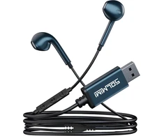 Solmimi usb į ausį įstatomos kompiuterio ausinės su įmontuotu mikrofonu, garso valdymu, usb laidinės žaidimų ausinės, skirtos pc ps4 ps5 nešiojamam kompiuteriui, staliniam kompiuteriui, chromebook, namų biurui, internetiniams kursams, skype zoom - 2 m