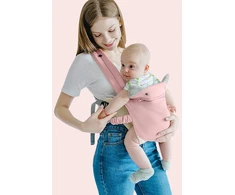 Sonarin 4-in-1 lengvas nešyklė kūdikiui, medvilninė, kvėpuojanti nešyklė kūdikiui, ergonomiška nešyklė vaikams, nešyklės sistema naujagimiams nuo gimimo 0-36 mėn., nešyklė ant pilvo, nešyklė ant nugaros (rožinė)