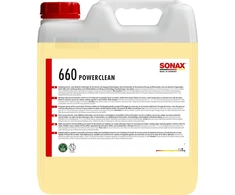 Sonax Powerclean (10 litrų) labai efektyvus valiklio koncentratas išankstiniam valymui automobilių plovyklose ir savitarnos plovimo zonose. Taip pat skirtas žemės ūkio ir statybos technikos valymui, prekės nr.