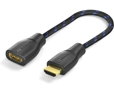 Sonero® 4k hdmi portsaver adapteris, premium high speed, hdmi a kištukas į hdmi a lizdą, paauksuoti kontaktai, dvigubas ekranavimas, medvilninis apvalkalas, 0,15 m