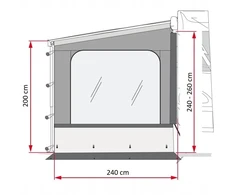 Šoninė sienelė su langu markizei Side W Caravanstore Xl Fiamma