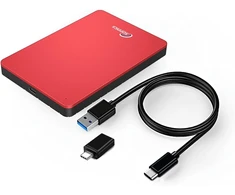 Sonnics 1tb raudonas išorinis nešiojamas kietasis diskas Type C Usb 3.1, suderinamas su Windows Pc, Mac, Smart Tv, XBOX One ir Ps4