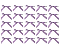 Sourcing map 100 mini kaspinėlių pakuotė, 9 cm spiraliniai kaspinėliai, mini satino audinio kaspinėlių gėlių kaspinėliai rankdarbiams, siuvimui, vestuvėms, gimtadienio vakarėliui, šviesiai violetiniai