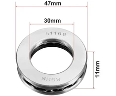 Sourcing map 3 vnt. 51106 atraminis rutulinis guolis 30 mm x 47 mm x 11 mm chromuotas plienas Abec3 vienos eilės ritinėlis