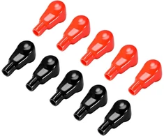 Sourcing map akumuliatoriaus gnybtai izoliuotas guminis apsauginis dangtelis raudonas juodas 11 mm x 25 mm 5 poros