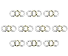 Sourcing map F10-18m atraminių rutulinių guolių rinkinys, 10 vnt., 10 mm x 18 mm x 5,5 mm, chromuotas plienas, vienkryptis