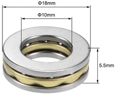 Sourcing map F10-18m atraminių rutulinių guolių rinkinys, 10 vnt., 10 mm x 18 mm x 5,5 mm, chromuotas plienas, vienkryptis