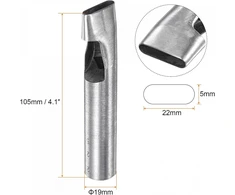 Sourcing map ovalus skylmušis 5 x 22 mm odos tuščiaviduris pjaustytuvas pailgas štampas apyrankės diržo laikrodžio dirželio odos apdirbimo darbams