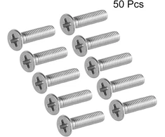 Sourcing map plokščia galvutė mašininiai varžtai phillips nerūdijančio plieno varžtai m3 x 12 mm, 50 vnt.