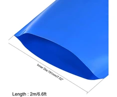 Sourcing map pvc termiškai susitraukiantis vamzdelis akumuliatoriaus pakavimui 300 mm plokščias 191 mm skersmens 2 m mėlynas