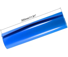 Sourcing map pvc termiškai susitraukiantis vamzdelis akumuliatoriaus pakavimui 300 mm plokščias 191 mm skersmens 2 m mėlynas