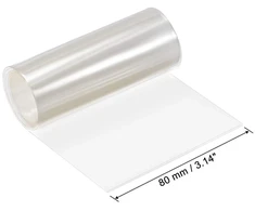 Sourcing map pvc termiškai susitraukiantis vamzdelis, termiškai susitraukiantis vamzdelis, 80 mm, plokščias apvyniojimas trims 18650, 1 metras, skaidrus