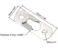 Sourcing map skylės formos pakabinimo plokštelė - vienos skylės kabliukai paveikslų rėmams su varžtais 37 mm x 13 mm, 20 vnt.