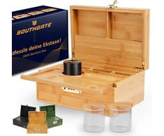 Southgate Premium dovanų rinkinys, rakinama bambuko dėžutė, laikymo dėžutė su išimamu padėklu (25 x 17 x 11 cm, bambuko)