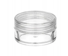 Sp03-5vnt. Indelis stiklainis Ps plastikinis indelis 10ml skaidrus 5vnt. Dekorynka