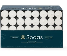 Spaas žvakutės 120 vnt. ± 6 val. baltos 0351002.000 D 39 mm x H 16 mm
