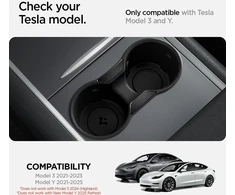 Spigen Tesla Model Y (~2024) 3 (2021-2023) centrinės konsolės gėrimų laikiklio įdėklas su atsipalaidavusia rankena, skirtas Tesla Model Y Model 3 priedams