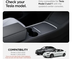 Spigen Tesla Model Y (~2024) Model 3 (2021-2023) centrinės konsolės organizeris porankio atramos priedai, skirti Tesla Model Y (~2024) ir Model 3 2021-2023 su Smooth Slide technologija - Carbon Edition