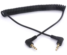 Spiralinis 3.5mm audio kabelis - 90 laipsnių 3.5 Trs ausinių adapteris Aux stereo ilgintuvas