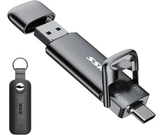 Ssk išorinis usb c ssd 512 gb išorinis kietasis diskas, iki 1000 mb/s, greitas usb atmintukas, dvigubas usb c + usb a usb atmintukas 3.2 gen2 atminties kortelė, skirta iphone 15/ps4/android telefonui/planšetiniam kompiuteriui/windows/mac