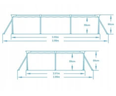 Stačiakampis karkasinis baseinas Steel Pro 300x201x66 cm - Bestway 56404 modelis 2025