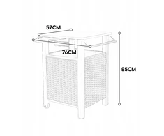 Stalas metalinis stačiakampis 57 x 858 x 76 cm