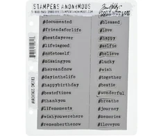 Stampers Anonymous Tim Holtz guminiai lipnūs antspaudai 17,8 cm x 21,6 cm, Hashtags