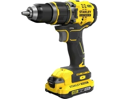 Stanley Fatmax 18v V20 akumuliatorinis smūginis gręžtuvas-suktuvas, gręžtuvas be laido, led darbinis žibintas, 15 sukimo momento nustatymų, su x1 ličio jonų 2ah akumuliatoriumi, x1 Es įkrovikliu ir x1 dėklu, Sfmcd721d2k-qw