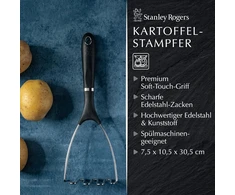 Stanley Rogers Pride bulvių grūstuvas – elegantiškas ir efektyvus – sutraiško bulves ir dar daugiau su ergonomiška minkšta rankena – aukštos kokybės nerūdijantis plienas ir plastikas