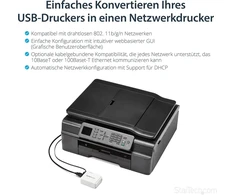 Startech Pm1115uweu belaidis spausdinimo serveris (1 prievadas, Rj45, Usb 2.0)