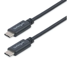 Startech.com 2m 6 pėdų usb c kabelis - m/m - usb 2.0 - usb-if sertifikuotas - usb-c įkrovimo kabelis - usb 2.0 type c kabelis, juodas