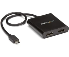 Startech.com usb-c į dvigubą hdmi adapterį, usb type-c multi-monitorius mst šakotuvas, dvigubas 4k 30hz/1080p 60hz hdmi nešiojamojo kompiuterio ekrano plėtiklis / skirstytuvas, ypač ilgas integruotas kabelis, tik windows (mstcdp122hd)