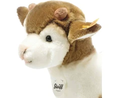 Steiff Zenzi ožka, pliušinis žaislas 27 cm, ūkinė pliušinė stovinti ožka, minkštas žaislas vaikams, minkštas žaislas žaidimams ir glamonėms, originalus kimštinis žaislas su sagute ausyje, skalbiamas, ruda/balta (073861)