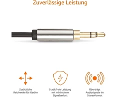 Stereo audio kabelis 3.5mm, 2.4m