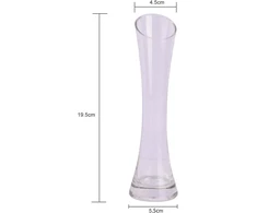 Stiklinė vaza 20 cm, siaura, moderni, dekoratyvinė