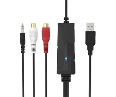 Stiprintuvas Drivergenius Audioxfer | usb garso įrašymo įrenginys – garsas iš kasečių, vinilo, md ir daugiau per 3,5 mm/rca prievadus muzikos mylėtojams ir tinklalaidžių kūrėjams | suderinamas su pc, mac ir linux (2 vienetai pakuotėje)