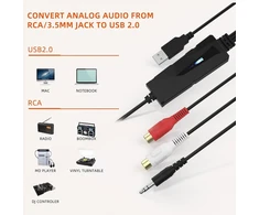 Stiprintuvas Drivergenius Audioxfer | usb garso įrašymo įrenginys – garsas iš kasečių, vinilo, md ir daugiau per 3,5 mm/rca prievadus muzikos mylėtojams ir tinklalaidžių kūrėjams | suderinamas su pc, mac ir linux (2 vienetai pakuotėje)