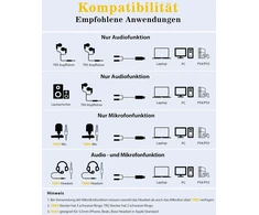 Stiprintuvas Dukabel išorinė usb garso plokštė 0.3 m usb į 2 trrs 3.5 mm lizdus (audio + mic) ausinių skirstytuvas stereo audio y adapterio kabelis, tinkamas pc, ps4, ps5, nešiojamam kompiuteriui, garsiakalbiui, ausinėms - top series