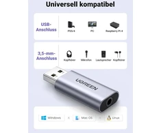 Stiprintuvas Ugreen Usb išorinė garso plokštė 2in1 į 3.5mm lizdą