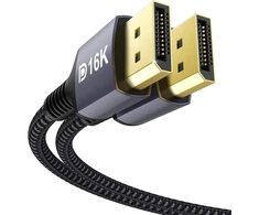 Stouchi 2 vnt. Displayport 2.1 kabelis [16k@60hz, 10k@60hz, 8k@120hz, 4k@240hz 165hz 144hz] palaiko 80gbps Hdr Hdcp 2.2 Dsc1.2a Freesync G-sync Ekranas Port 2.1 kabelis, skirtas žaidimų monitoriui, 1m