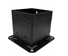 Stulpo pagrindas juodas 140x140mm prisukamas prie betono laikiklis inkaras 14x14cm