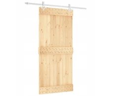 Stumdomos durys su furnitūra, 95x210 cm, masyvi mediena