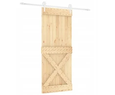 Stumdomos pušies durys 100x210 baltos