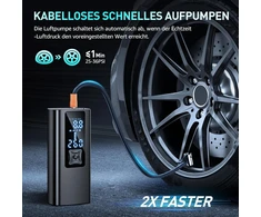 Suafsu elektrinis oro siurblys dviračiui su akumuliatoriumi - 150 Psi mini nešiojamas dviračio siurblys oro kompresorius automobiliui, motociklui, dviračiui, kamuoliams, įkraunamas per Usb-c kaip žibintuvėlis ir energijos bankas