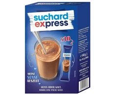 Suchard Express geriamasis šokoladas, 10 x 14,5 g lazdelių su kakavos gėrimo milteliais, šaltam arba šiltam pienui