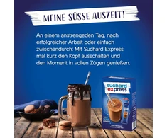 Suchard Express geriamasis šokoladas, 10 x 14,5 g lazdelių su kakavos gėrimo milteliais, šaltam arba šiltam pienui