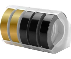 Suderinama su Dymo Omega reljefine juosta, 3d Omega reljefinio įrenginio etikečių juosta, 9 mm plastikinės vinilinės reljefinės etiketės, suderinama su Dymo Omega reljefinio įrenginio etikečių juosta, 5 ritinėliai