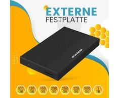 Suhsai išorinis kietasis diskas 320gb išorinis atsarginis diskas usb 3.0 didelės spartos duomenų perdavimo kietasis diskas, suderinamas su mac nešiojamuoju kompiuteriu, stacionariu kompiuteriu, žaidimų konsole (juodas)