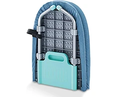 Sulankstomas lyginimo lentos užvalkalas 81 cm x 31 cm – lengvas ir stabilus, atsparus aukštai temperatūrai, reguliuojamo aukščio, vietą taupantis dizainas efektyviam lyginimui